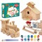 Kraftic Woodworking Building Kit for Kids and Adults, 2 Educational DIY Carpentry Construction Wood Model Kit Toy Projects for Boys and Girls - Build a Wooden Town Hall Birdhouse and Train